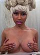 Nicki Minaj naked pics - shooting her covering boobs