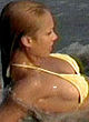 Jessica Alba tiny yellow bikini & wet pics