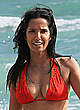 Padma Lakshmi hard nipples under red bikini pics