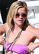 Reese Witherspoon tanning in pink tube bikini pics