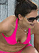 Katie Holmes in pink bikini poolside shots pics