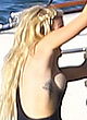 Ellie Goulding black monokini boob-slip pics
