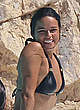Michelle Rodriguez in black bikini poolside shots pics