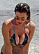Imogen Thomas deep cleavage on the beach  pics