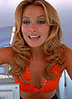 Becki Newton sexy cleavage in orange top pics