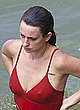 Penelope Cruz hard nips under red monokini pics
