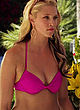 Kristen Renton cleavage in pink thong bikini pics