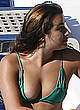 Lea Michele nipple slip in green bikini pics