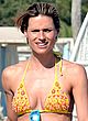 Michelle Hunziker in sexy yellow bikini pics