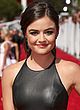 Lucy Hale busty in a leather belly top pics
