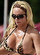 Nicole Coco Austin naked pics - leopard print bikini nipslip
