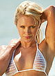Nicky Whelan wet white c-thru bikini shoot pics