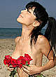 Bai Ling naked pics - topless but covered in malibu