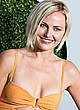 Malin Akerman cleavage in orange dress pics