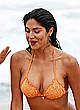 Pia Miller in orange bikini at palm beach pics