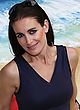 Kirsty Gallacher busty & leggy in top & shorts pics