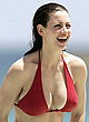 Kirsty Gallacher showing pokies in red bikini pics