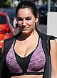 Kelly Brook busty in sport bra and shorts pics