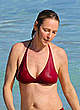Uma Thurman hard nipples under red bikini pics