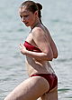 Elisabeth Harnois in a strapless red bikini pics