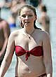 Elisabeth Harnois in red bikini on a beach pics