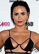 Demi Lovato busty in tiny black bikini top pics