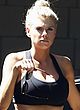 Charlotte McKinney busty in sports bra and shorts pics