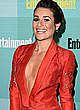 Lea Michele in short red dress @ comic-con pics