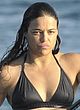 Michelle Rodriguez paddling in tiny black bikini pics