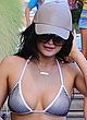 Kylie Jenner in tiny monochrome bikini top pics