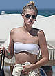 Toni Garrn in white bikini on a beach pics