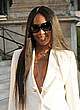 Naomi Campbell no bra under white jacket pics