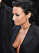Demi Lovato braless under jacket pics