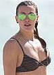 Katie Cassidy looks hot in striped bikini pics