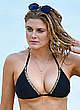 Ashley James deep cleavage in black bikini pics