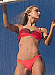 Hannah Ferguson posing in red bikini pics