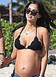 Megan Fox pregnant in bikini on a beach pics