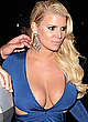 Jessica Simpson deep cleavage in blue dress pics