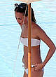 Alicia Vikander in white bikini by the pool pics