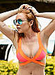 Lindsay Lohan in orange bikini in mauritius pics