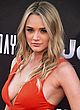 Haley King busty in orange plunging dress pics