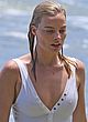 Margot Robbie busty in a wet sheer swimsuit pics