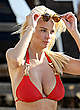 Rhian Sugden in red bikini in ibiza pics