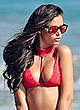 Jaylene Cook in red bikini on a beach pics