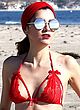 Blanca Blanco wearing sheer red thong bikini pics