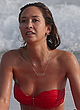 Myleene Klass busty in red strapless bikini pics