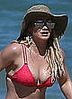 Hilary Duff in red bikini on a beach pics