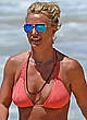 Britney Spears in coral bikini on a beach pics