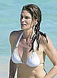 Cindy Crawford in bikini on a beach pics