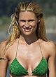 Michelle Hunziker busty & booty in green bikini pics